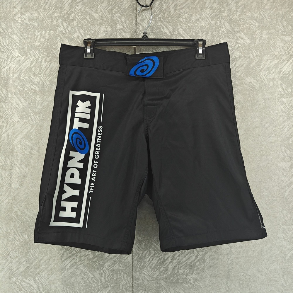 Hypnotik MMA Fight Shorts Mens XXL Black Blue Art of Greatness BJJ Grappling Gym